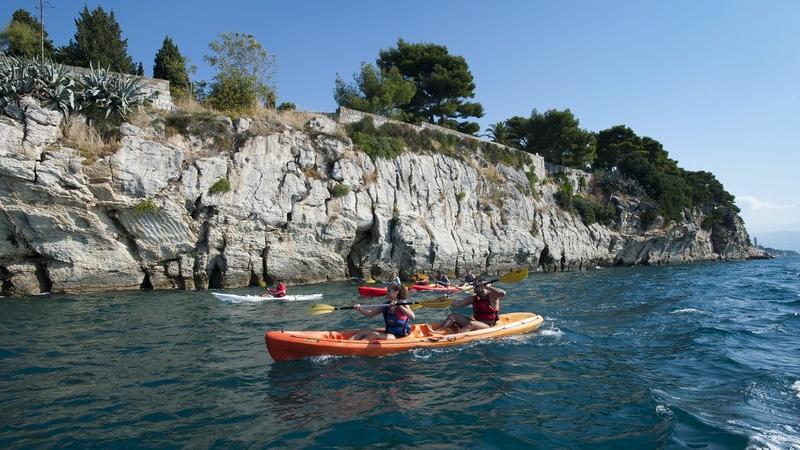 Kayaking near Dalmatian coast