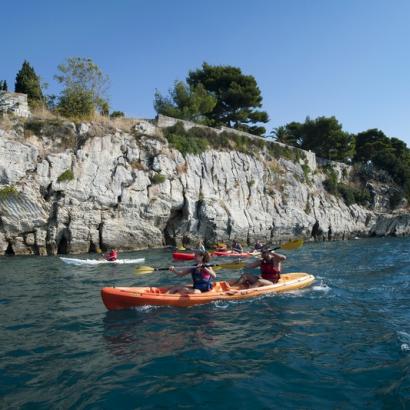 Kayaking near Dalmatian coast